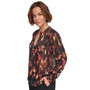 Women's Printed V-Neck Long-Sleeve Blouse