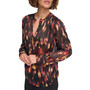 Women's Printed V-Neck Long-Sleeve Blouse