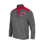 Men's Heathered Charcoal, Red Wisconsin Badgers Huff Snap Pullover