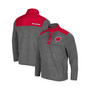 Men's Heathered Charcoal, Red Wisconsin Badgers Huff Snap Pullover