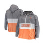 Men's Branded Gray, Texas Orange Texas Longhorns Big and Tall Water-Resistant Half-Zip Hoodie