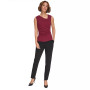 Women's Asymmetric-Neck Ruched Sleeveless Top