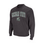 Men's Charcoal Michigan State Spartans Arch and Logo Crew Neck Sweatshirt