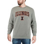 Men's Heather Gray Illinois Fighting Illini Arch Logo Crew Neck Sweatshirt