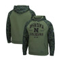 Men's Olive, Camo Nebraska Huskers OHT Military-Inspired Appreciation Raglan Pullover Hoodie