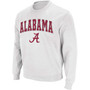 Men's White Alabama Crimson Tide Arch Logo Crew Neck Sweatshirt