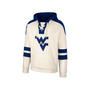 Men's Cream West Virginia Mountaineers Lace-Up 4.0 Vintage-Like Pullover Hoodie