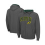 Men's Charcoal NDSU Bison Arch and Logo 3.0 Full-Zip Hoodie