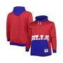 Men's Red and Royal Buffalo Bills Big and Tall Big Face Pullover Hoodie