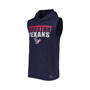Men's Navy Houston Texans Relay Sleeveless Pullover Hoodie