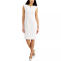 Notched-Neck Sheath Dress