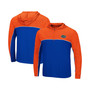 Men's Royal, Heathered Orange Florida Gators Flick Quarter-Zip Hoodie Windshirt