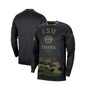 Men's Black, Camo LSU Tigers Military Appreciation Performance Pullover Sweatshirt