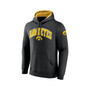 Men's Branded Black Iowa Hawkeyes Arch and Logo Tackle Twill Pullover Hoodie