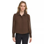 Women's Sheer-Sleeve Collared Shirt