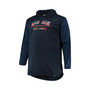 Men's Navy, Heathered Navy Boston Red Sox Big and Tall Wordmark Club Pullover Hoodie