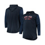 Men's Navy, Heathered Navy Boston Red Sox Big and Tall Wordmark Club Pullover Hoodie