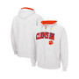 Men's White Clemson Tigers Arch and Logo 3.0 Full-Zip Hoodie