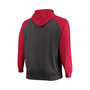 Men's Branded Cardinal, Heathered Charcoal Arizona Cardinals Big and Tall Lightweight Raglan Pullover Hoodie