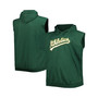 Men's Green Oakland Athletics Jersey Big and Tall Pullover Muscle Hoodie