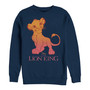 Disney Men's Lion King Young Simba Sunset Gradient, Crewneck Fleece