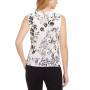 Printed Pleat-Neck Blouse, Regular and Petite Sizes