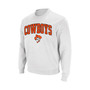 Men's White Oklahoma State Cowboys Arch & Logo Crew Neck Sweatshirt