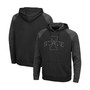 Men's Black Iowa State Cyclones Blackout 3.0 Tonal Raglan Pullover Hoodie
