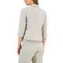 Women's Linen-Blend Draped Neck 3/4-Sleeve Cardigan Jacket