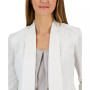 Women's Linen-Blend Draped Neck 3/4-Sleeve Cardigan Jacket