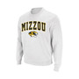 Men's White Missouri Tigers Arch and Logo Crew Neck Sweatshirt