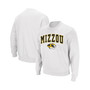 Men's White Missouri Tigers Arch and Logo Crew Neck Sweatshirt