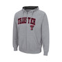 Men's Heathered Gray Texas Tech Red Raiders Arch and Logo 3.0 Full-Zip Hoodie