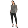 Women's Textured-Plaid Tie-Neck Top