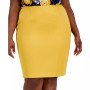 Plus Size Stretch Crepe Pencil Skirt
