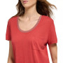 Women's Metallic-Trim Scoop-Neck Pocketed T-Shirt