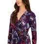 Women's 3/4-Sleeve Printed V-Neck Wrap Dress
