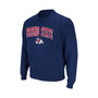 Men's Navy Fresno State Bulldogs Arch and Logo Tackle Twill Pullover Sweatshirt