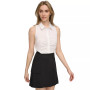 Women's Cotton Collared Cropped Sleeveless Shirt