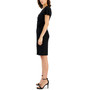 Women's Seamed Jacquard Flutter-Sleeve Wrap Dress