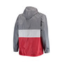 Men's Branded Gray, Scarlet Nebraska Huskers Big and Tall Water-Resistant Half-Zip Hoodie