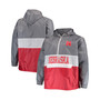 Men's Branded Gray, Scarlet Nebraska Huskers Big and Tall Water-Resistant Half-Zip Hoodie