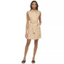 Women's Sleeveless Belted Zip-Front Dress
