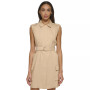 Women's Sleeveless Belted Zip-Front Dress