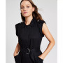 Women's Sleeveless Belted Zip-Front Dress