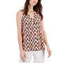 Women's Printed Pleated-Front Shell