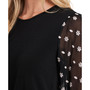 Women's Puff-Sleeve Elbow Tie Sleeve Knit Top
