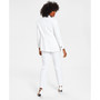 Women's Metallic Tweed Side-Zip Slim-Leg Pants