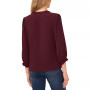 Women's Ruffled Button-Front Elbow Sleeve Blouse