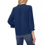 Women's Ruffled Button-Front Elbow Sleeve Blouse